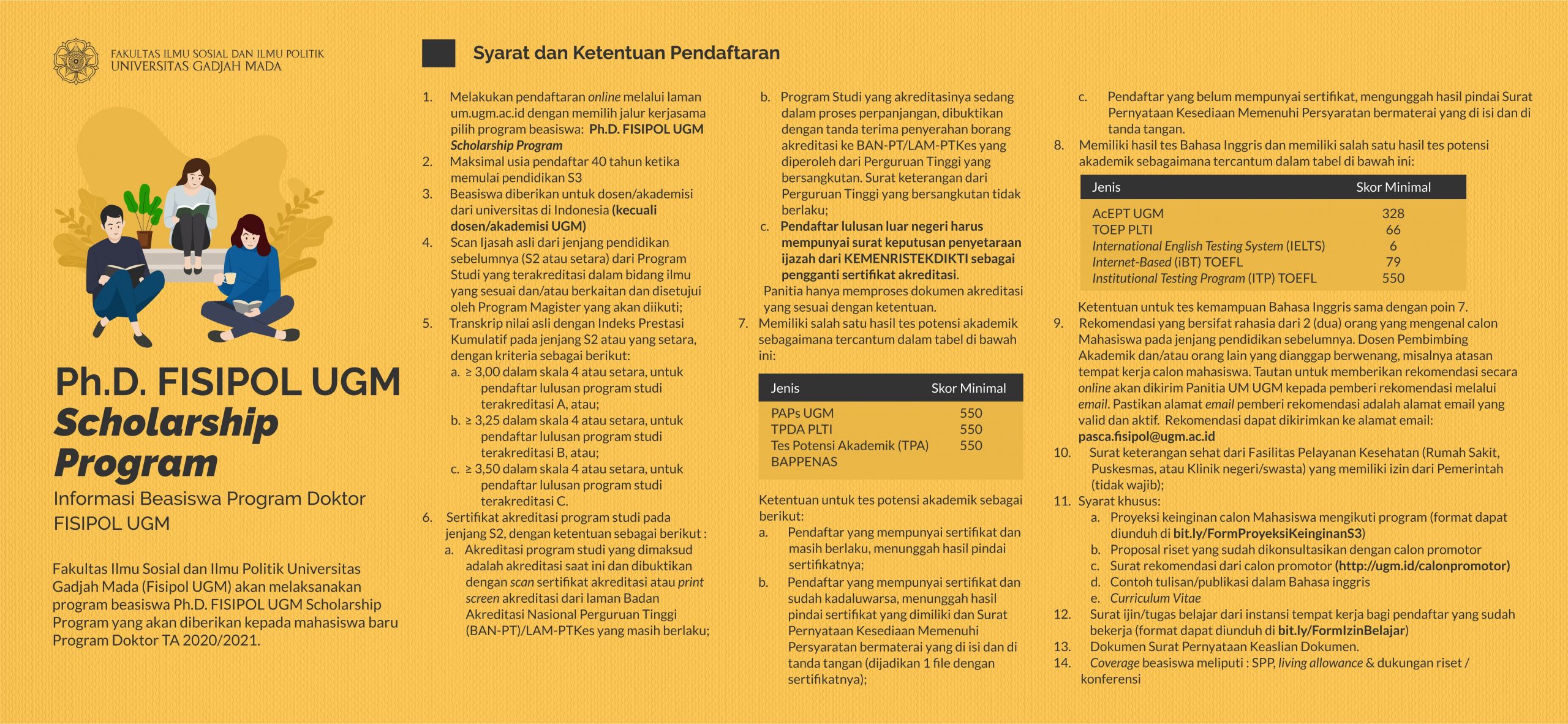 Informasi Beasiswa Program Doktoral Fisipol Ugm Ta Dikom Ugm