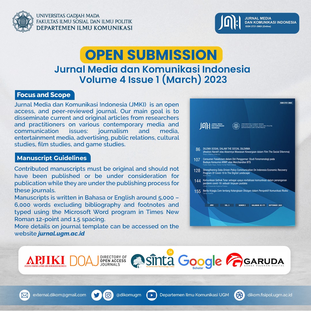 Informasi Open Submission Jurnal Media dan Komunikasi Indonesia Volume ...